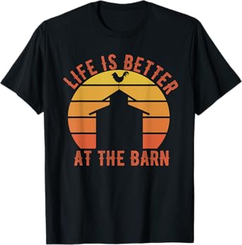 Life is better in the barn retro vintage farm T-Shirt
