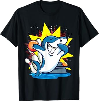 Shark Bowling Kids Shirt Animals Chemise Party Gift T-Shirt