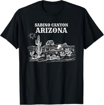 Sabino Canyon Arizona Western Desert Rodeo Cowboy Cactus T-Shirt
