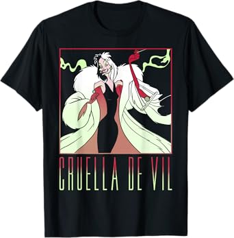 Disney 101 Dalmatians Cruella De Vil Portrait Box Up T-Shirt