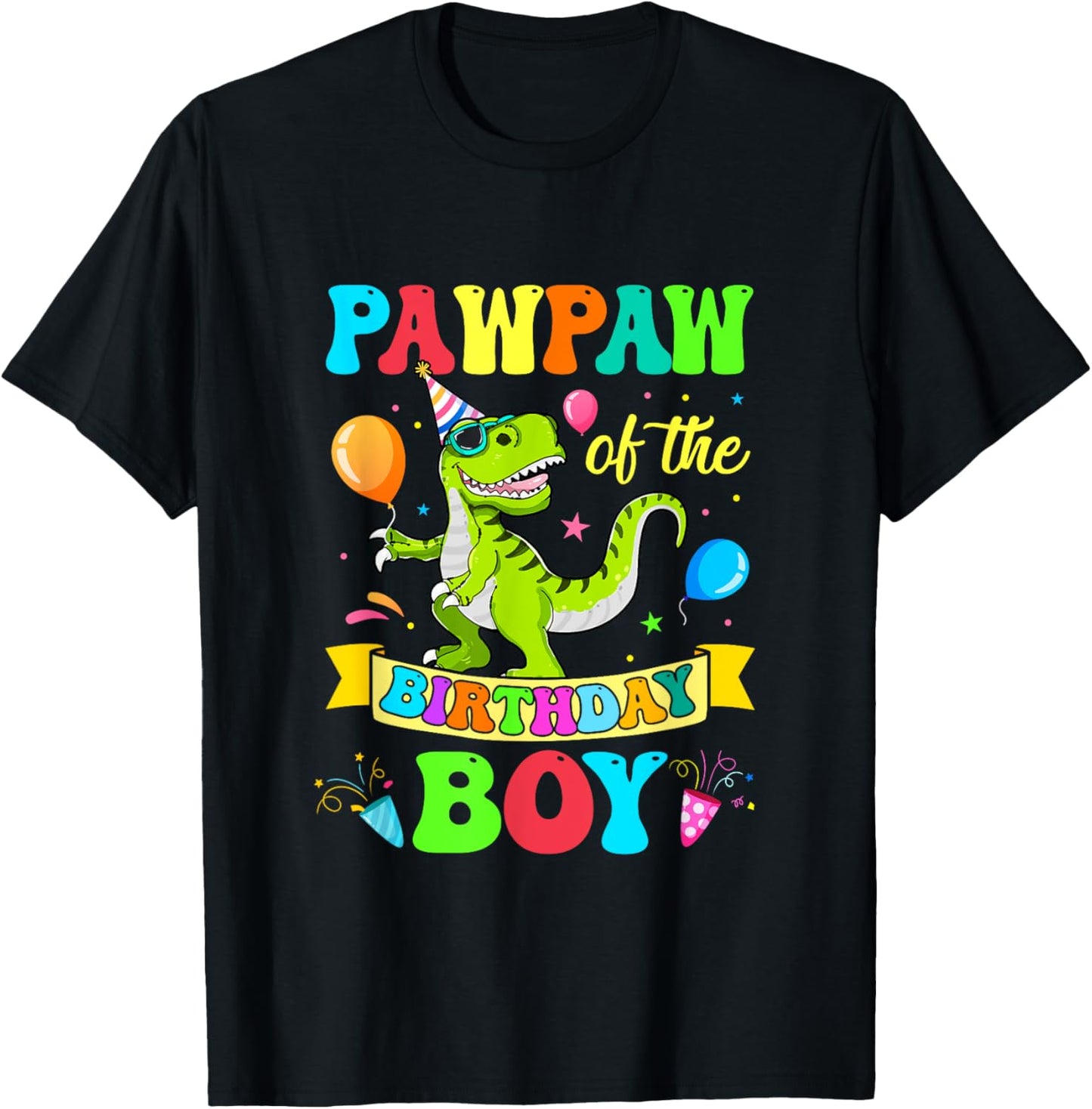 Pawpaw Of The Birthday Boy T-Rex Dinosaur Birthday Party T-Shirt