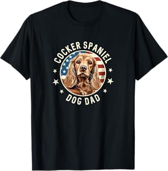 Cocker Spaniel Gifts For Men Golden Cocker Spaniel Dog Dad T-Shirt