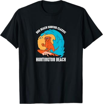 Huntington Dog Beach California CA Surf T-Shirt