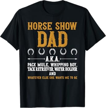 Horse Show Dad Definition Equestrian Dad Horse Show Father T-Shirt