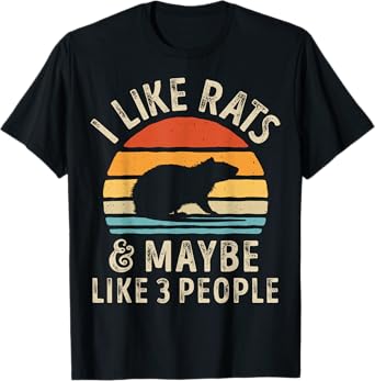 I Like Rats and Maybe 3 People Rat Lover Rodent Retro Men T-Shirt