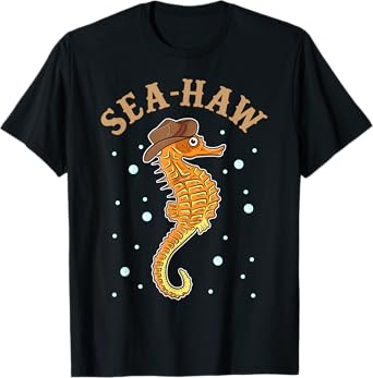 Cute & Funny Sea-Haw Hilarious Seahorse Pun Seahaw T-Shirt