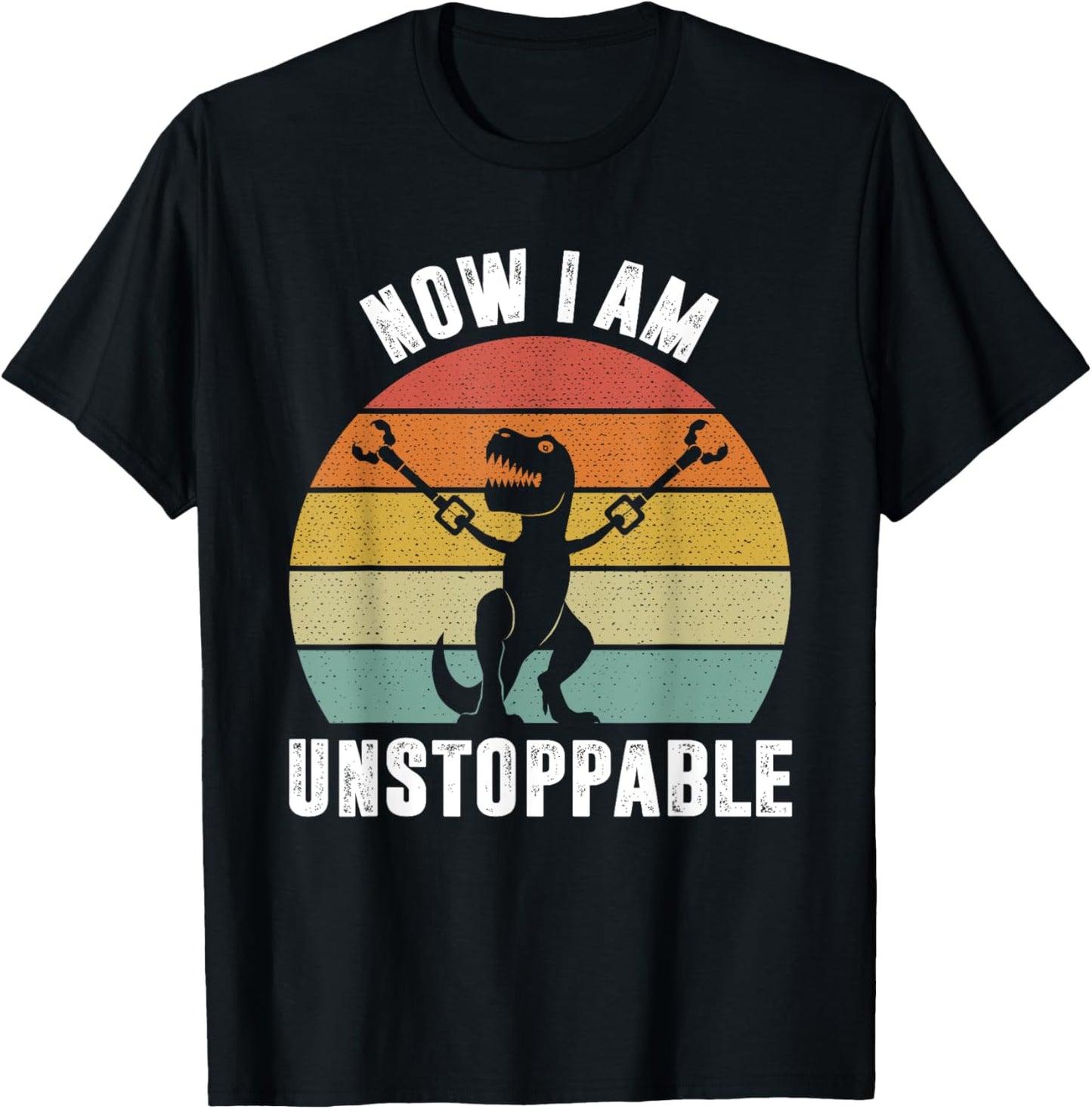 Unstoppable T-Rex Funny Retro Style T Black Unisex-Kids T-Shirt
