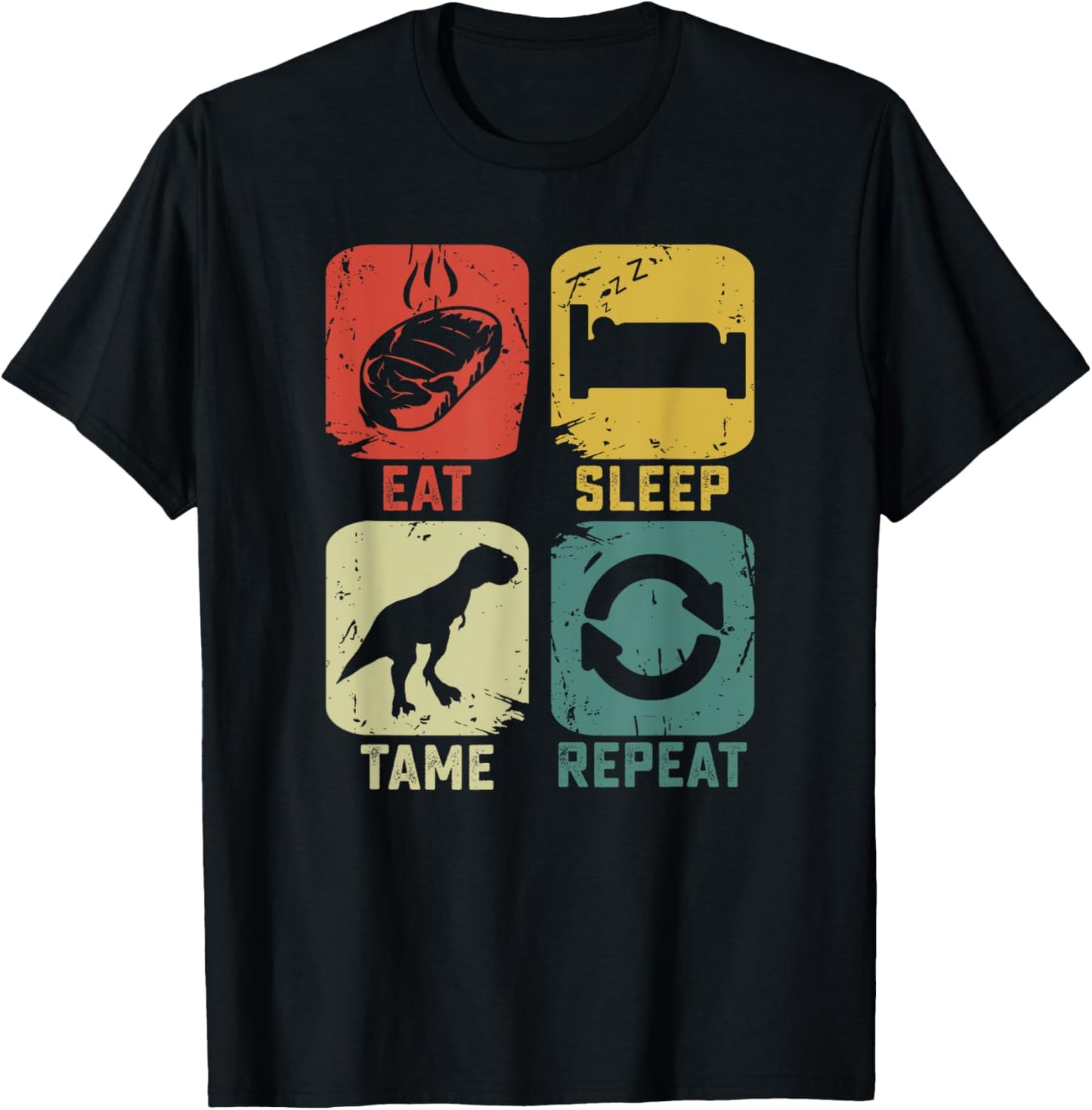Eat Sleep Tame Repeat Dinosaur gaming geek Funny gamer T-Shirt