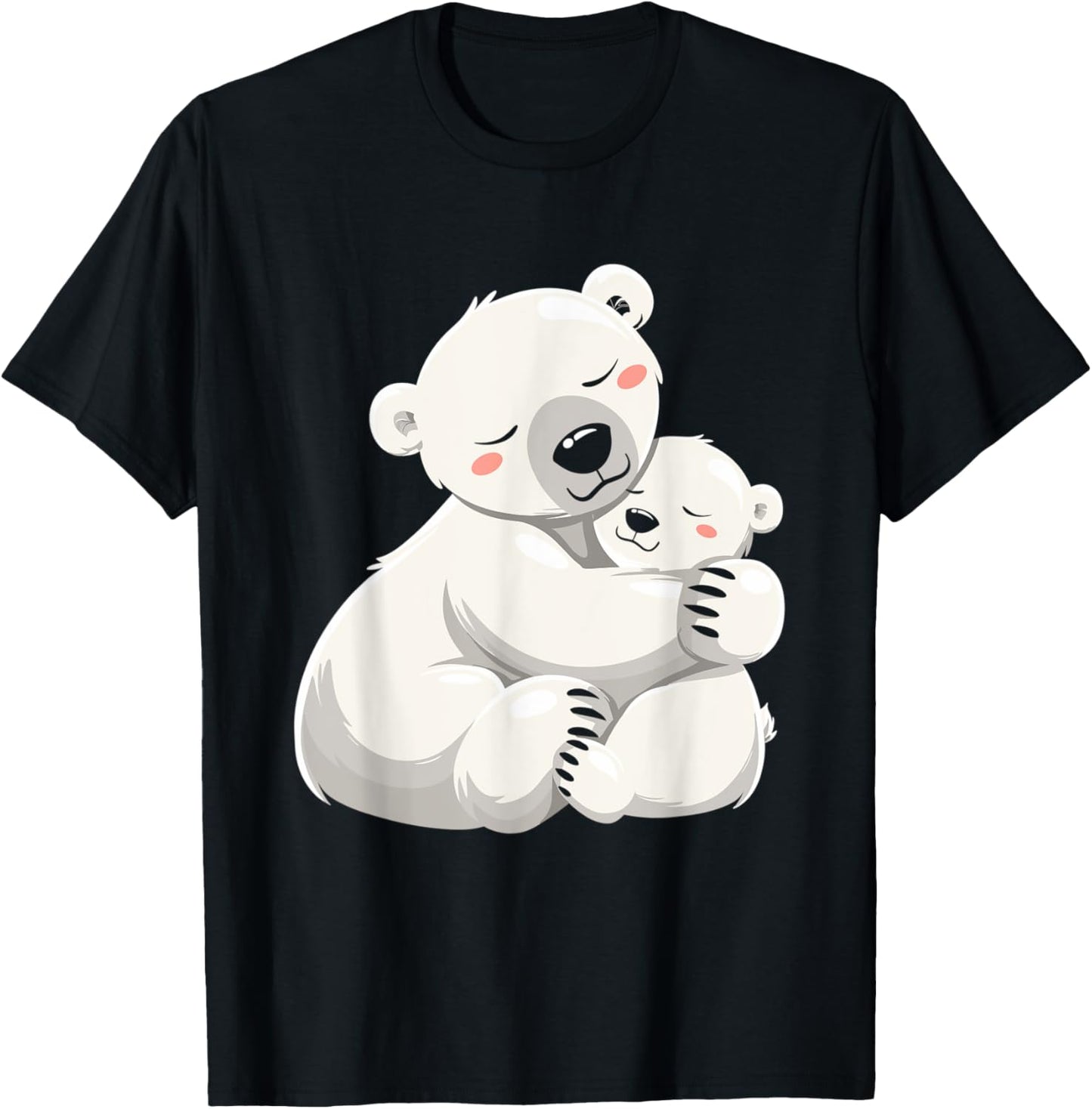Cute Bear Moms Mothers Day Polar Bear Mom Hugging Baby T-Shirt