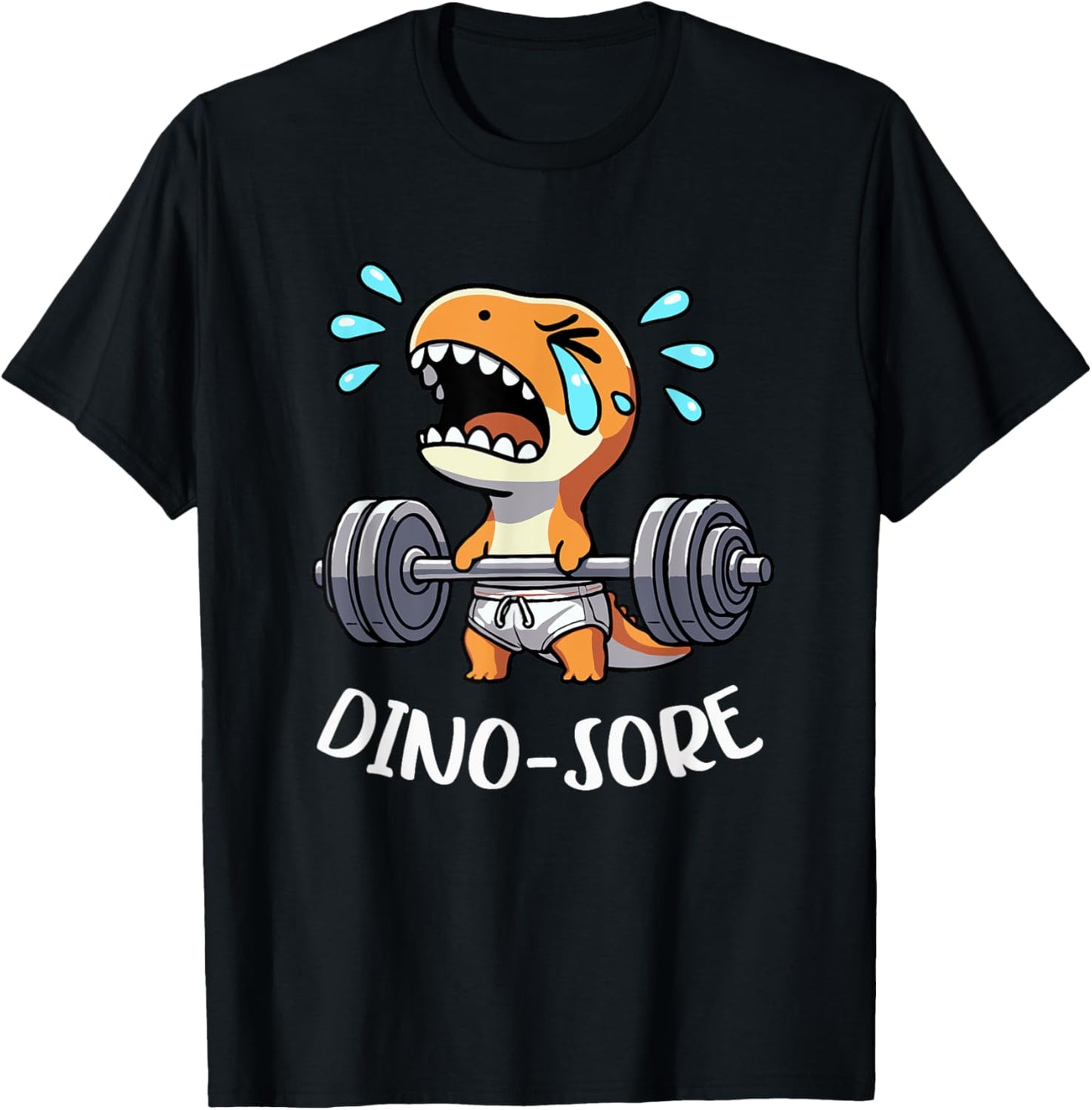 Dino Sore Gym Lifting Weights Fitness Workout Dino Saur Gym T-Shirt