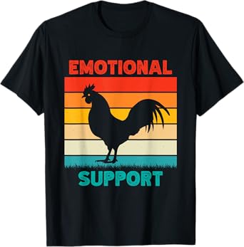 Retro Chicken Emotional Support Cock T-Shirt