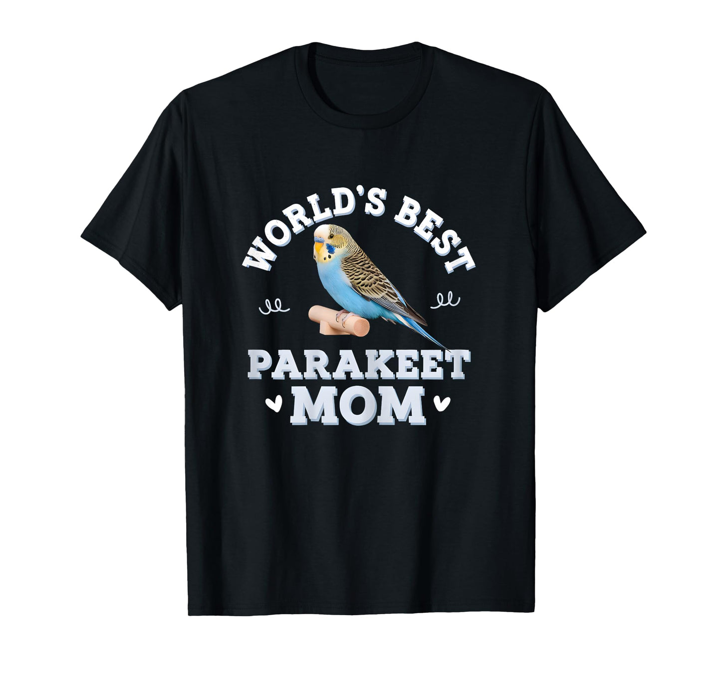 Womens Blue Parakeet Mom World's Best Funny Budgie Mother's Day T-Shirt
