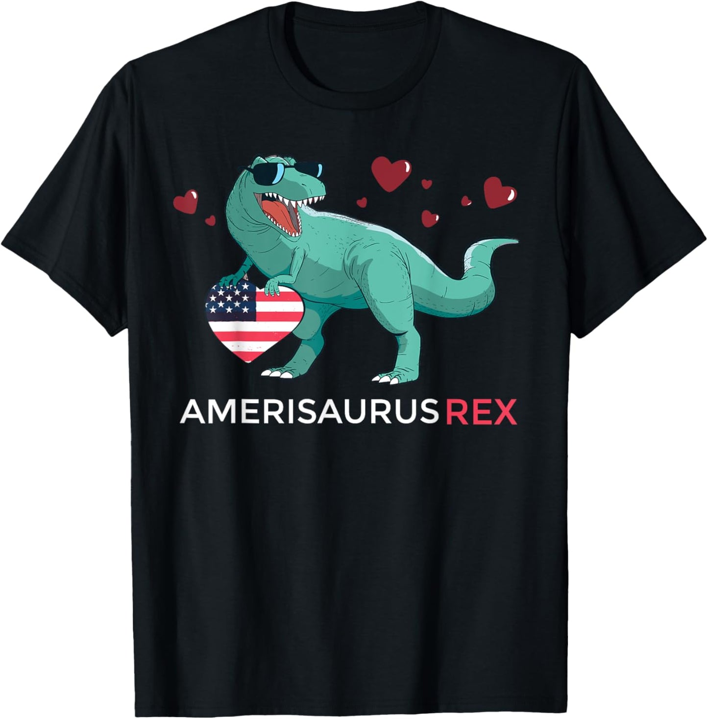 Amerisaurus Rex Patriotic Dinosaur 4th of July Kids Merica T-Shirt