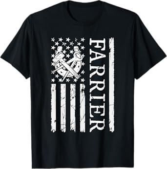 Farrier Flag Loves Blacksmithing Metalworker Forging Farrier T-Shirt
