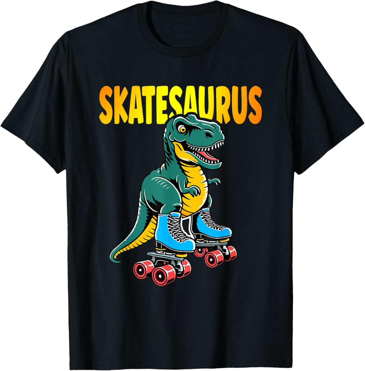 Skate Dinosaurs Roller Skating Skatesaurus Roller Dino T-Shirt