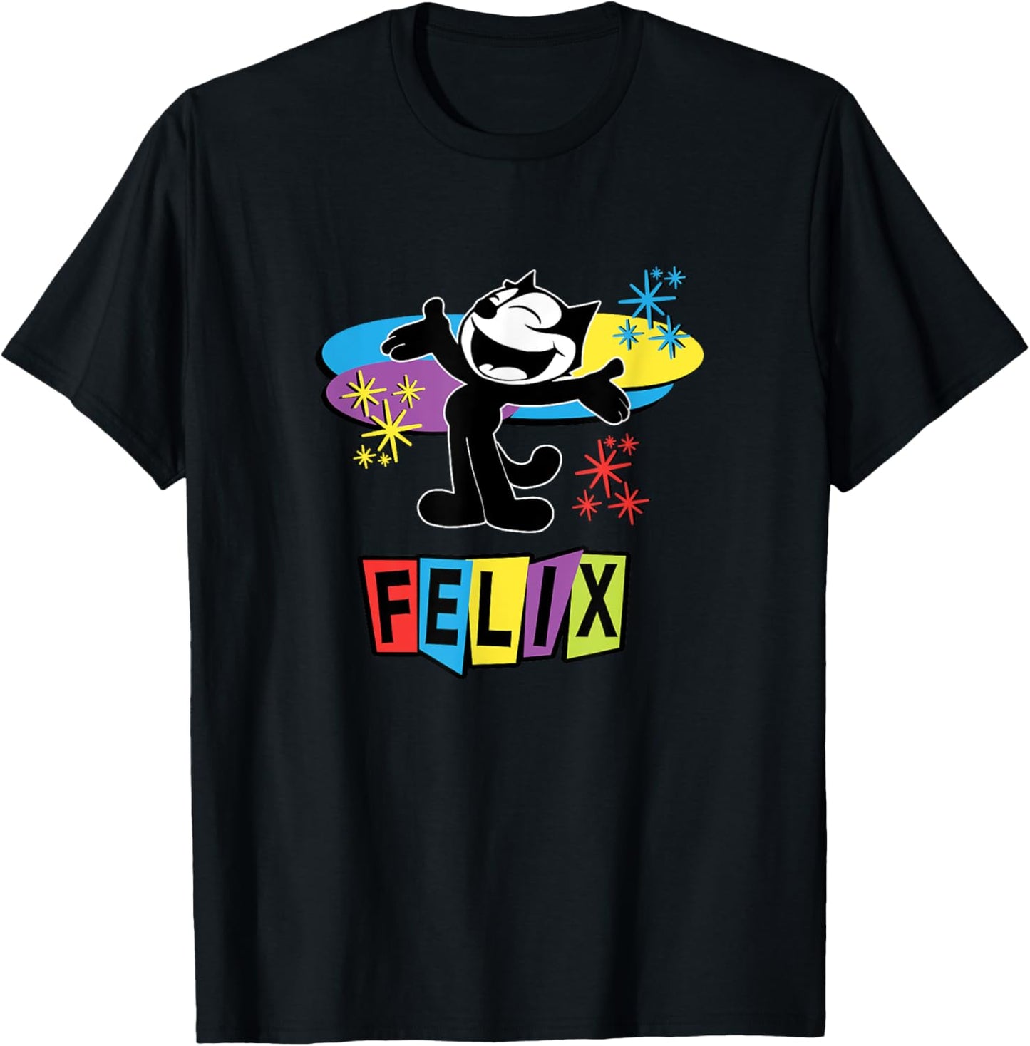 Felix Cat Comics Retro Futurist TV in Joyful Happy Design T-Shirt