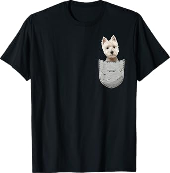 Westie White Highland Terrier Pocket for Dog Owners T-Shirt