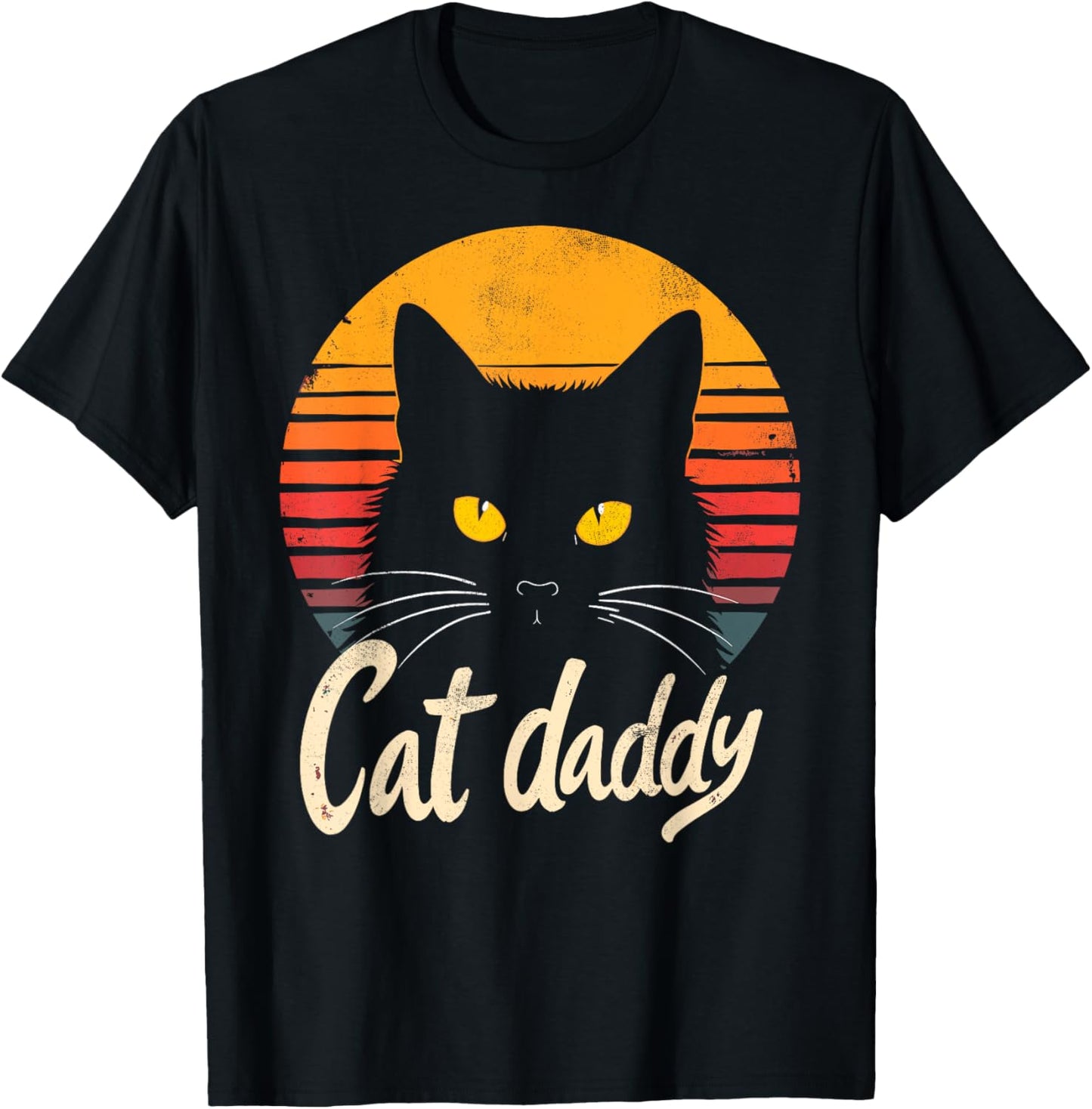 Cat Daddy Retro Style Cats Vintage Tee Sunglasses Cat Dad T-Shirt