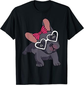 Cute Frenchie Girls Women Gift Pet Animal French Bulldog T-Shirt