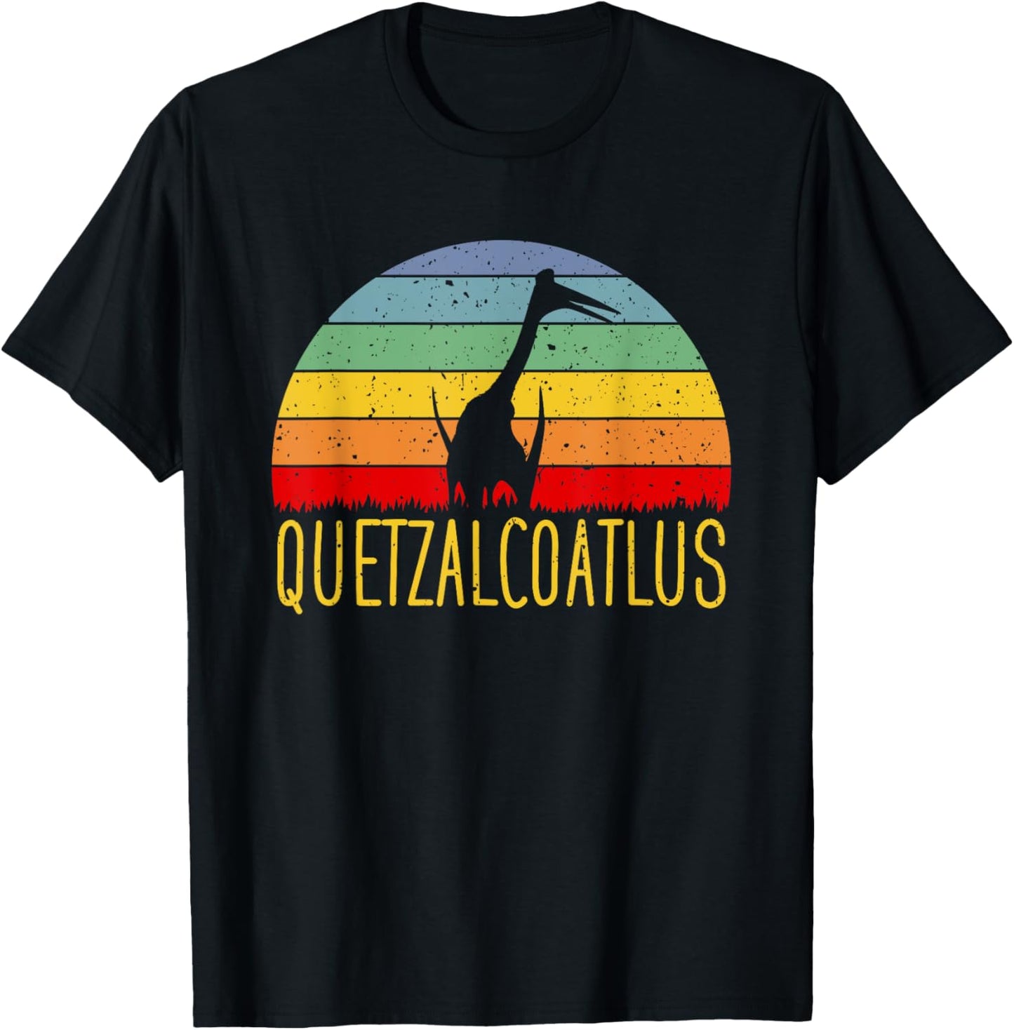 Quetzalcoatlus - Vintage Retro Sunset Dinosaur Paleontology T-Shirt