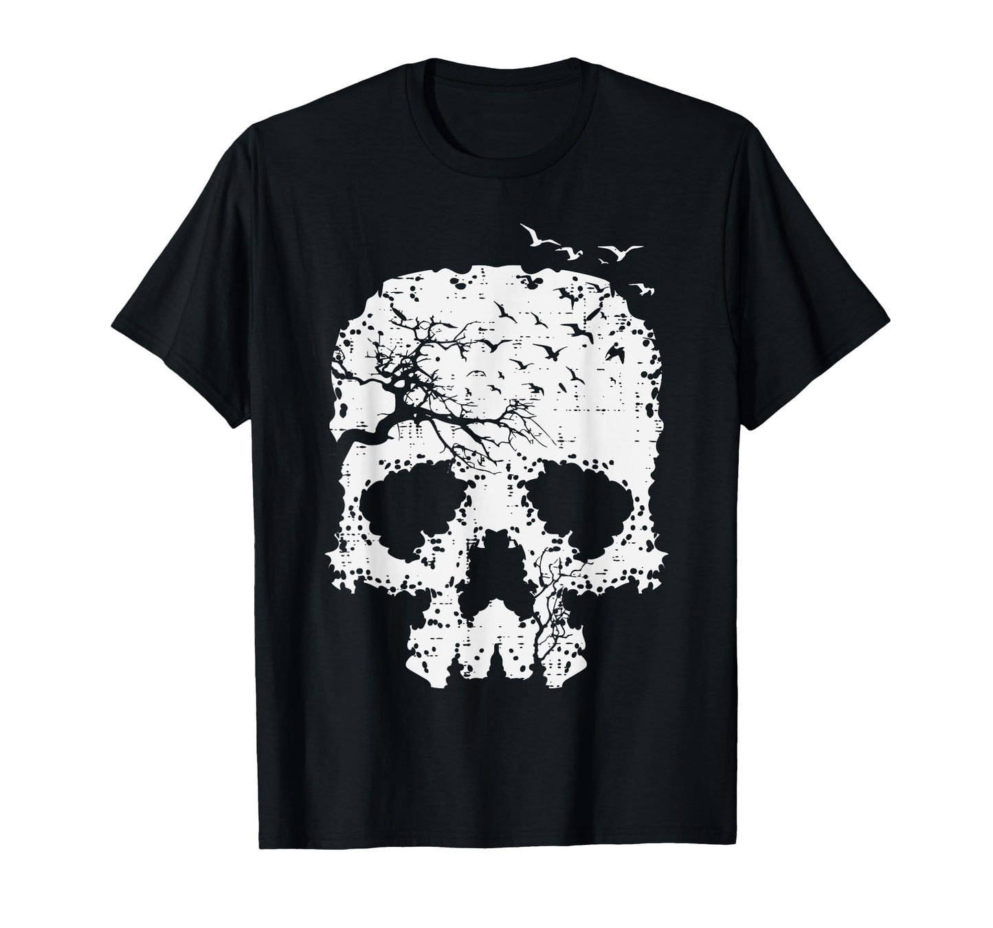 Halloween Skull Tree Birds Gothic Costume Men Women Kids T-Shirt