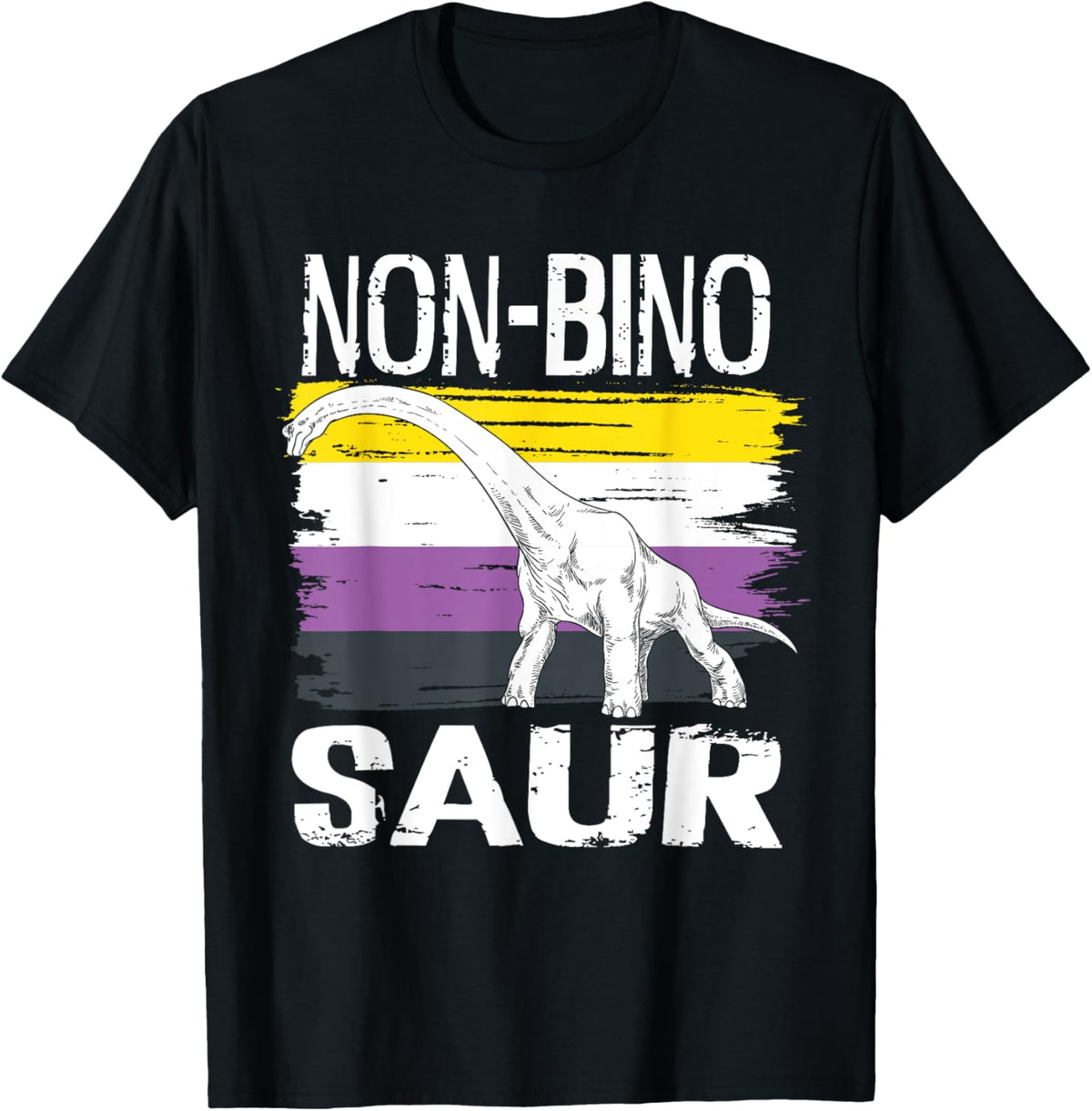 Funny LGBTQ Non Bino Saur Non-binary Pride Dinosaur Pun T-Shirt