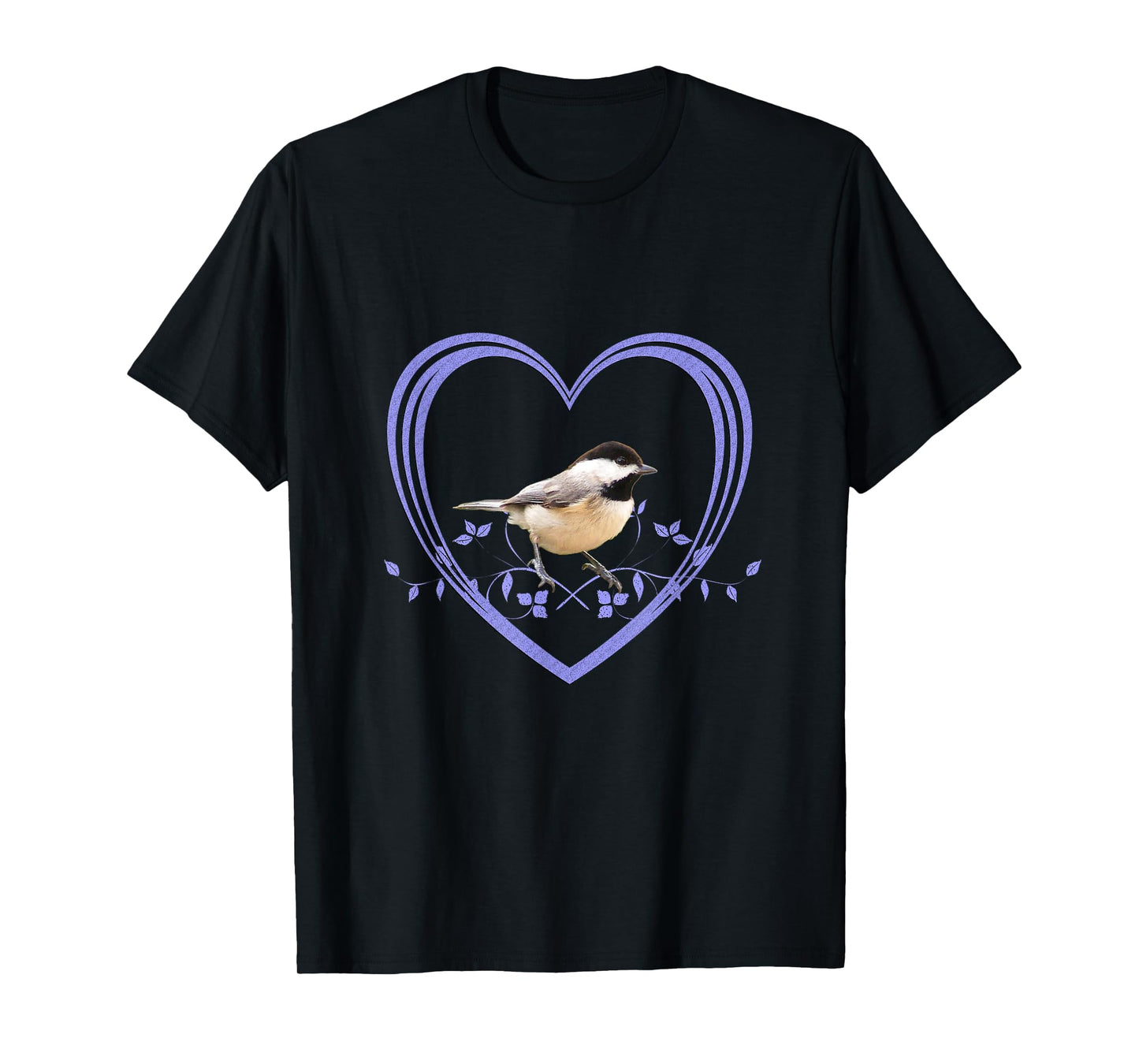 Pretty Chickadee In Heart T-Shirt