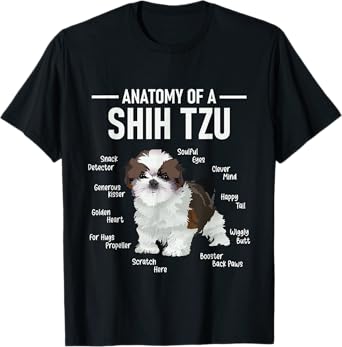 Anatomy Of Shih Tzu - Animal Dog Breeder Canine Lover T-Shirt