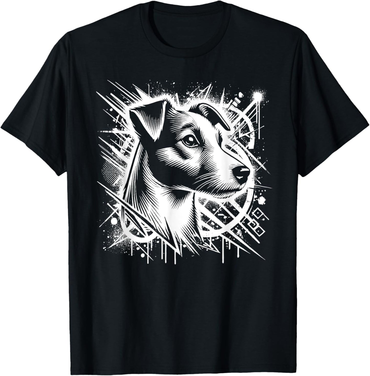Cute Jack Russell Terrier in Graffiti Street Art Style T-Shirt
