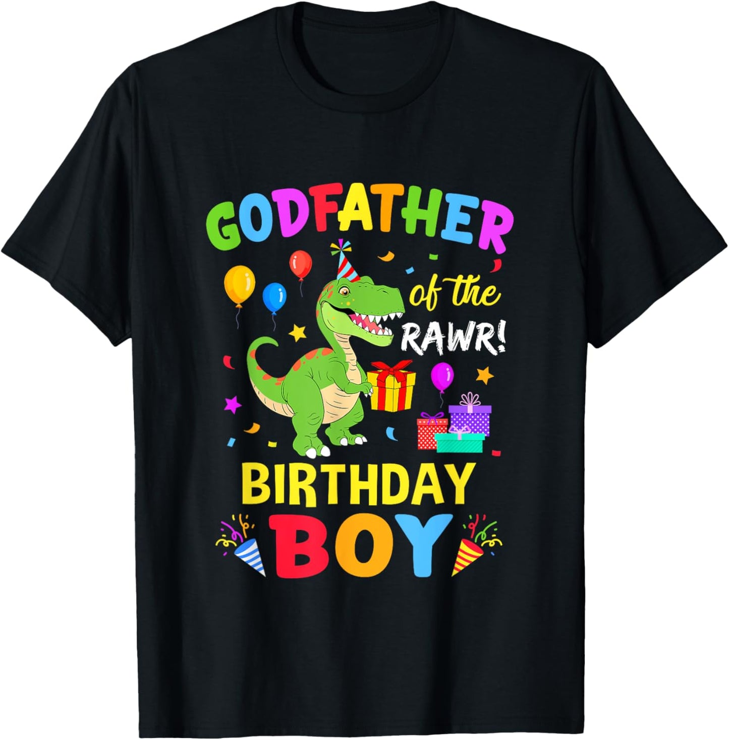 Godfather Of The Birthday Boy T-Rex Funny Dinosaur Boy Party T-Shirt