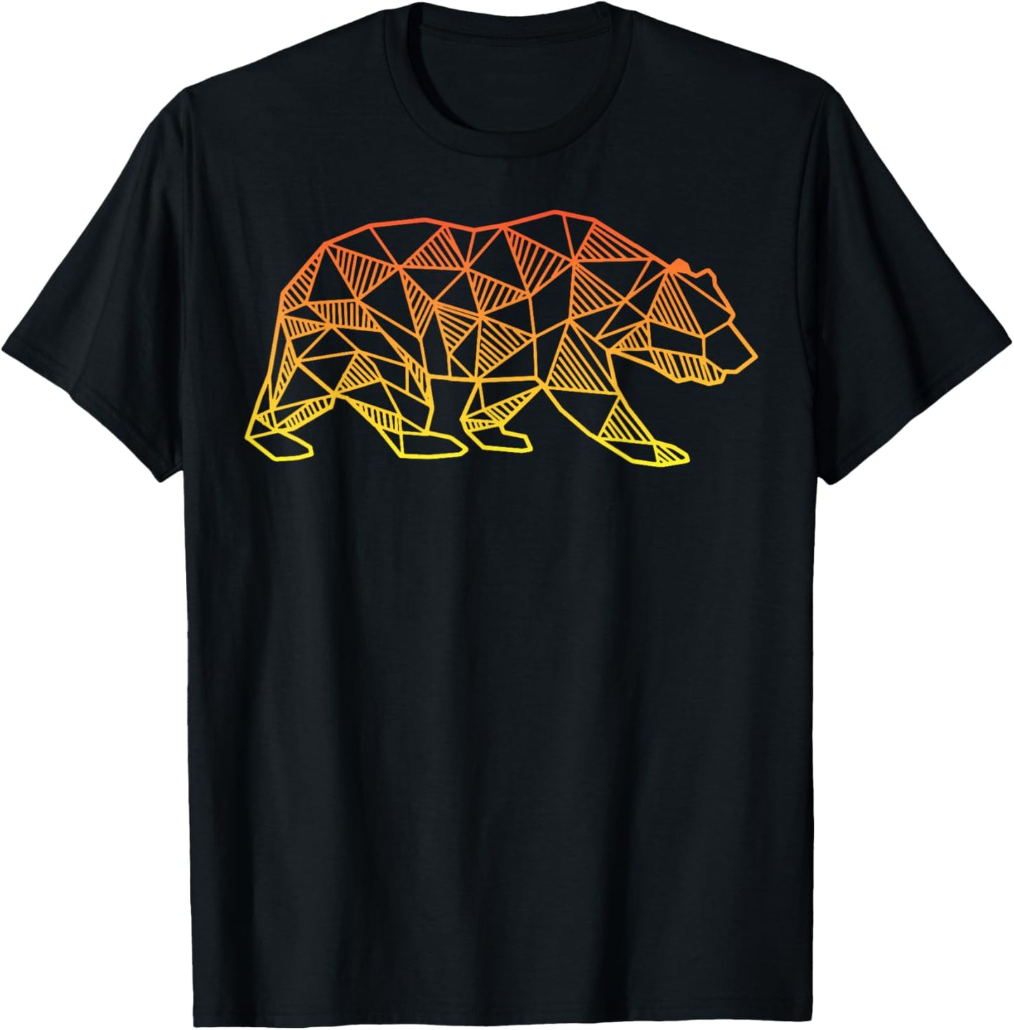 Geometric Bear Retro T Shirt Wild Alaska Mountain Animal T-Shirt