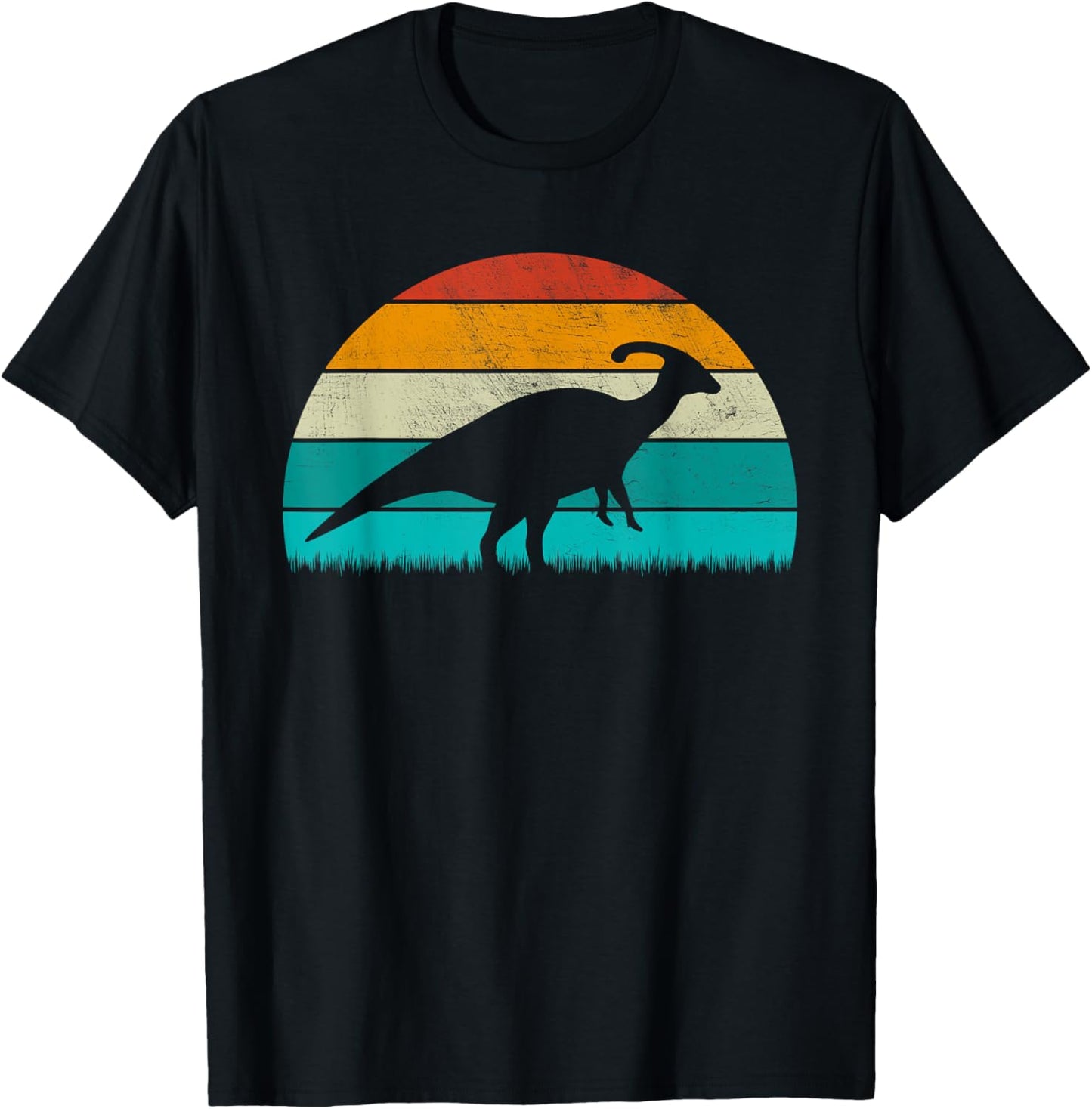 Parasaurolophus - Vintage Retro Sunset Dinosaur Lovers T-Shirt