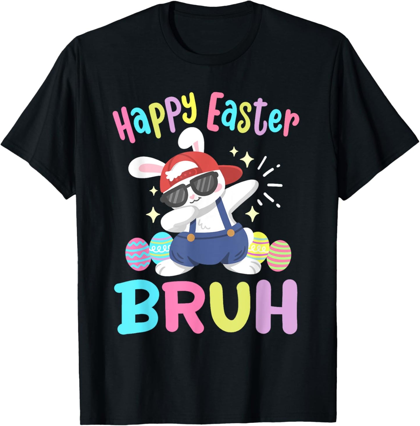 Happy Easter Bruh Funny Dabbing Bunny Dab Dance Rabbit Kids T-Shirt