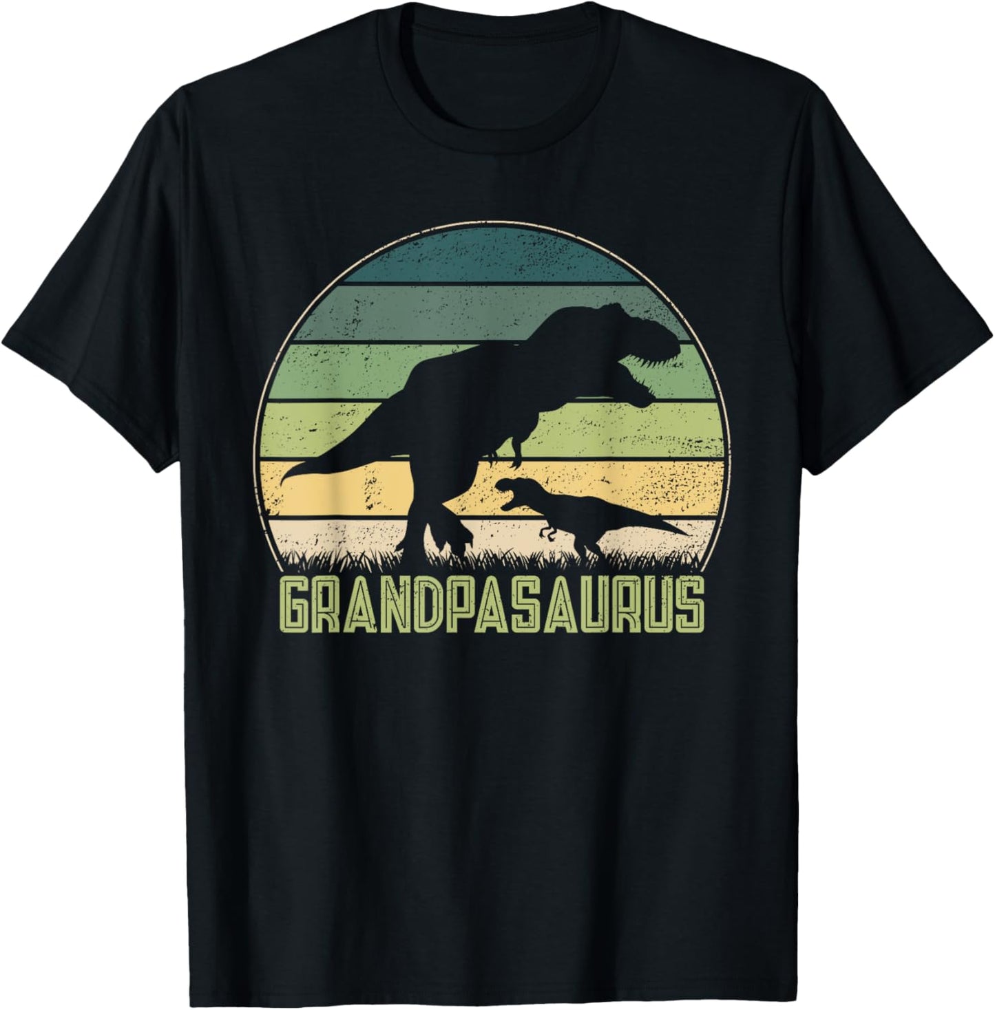 Grandpa of 1 Dinosaur Dad Funny Grandpasaurus Vintage Retro T-Shirt