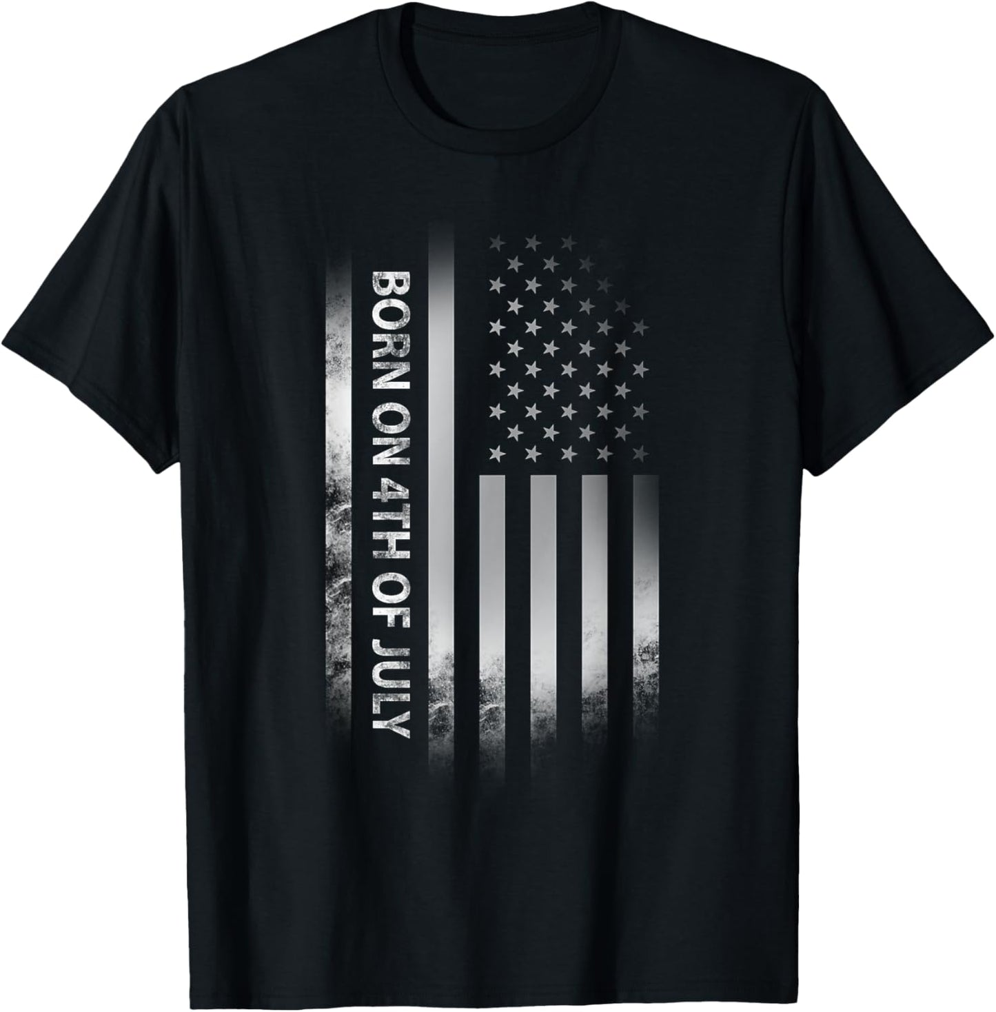 4th of July Birthday American Flag Born on the Fourth Tee T-Shirt