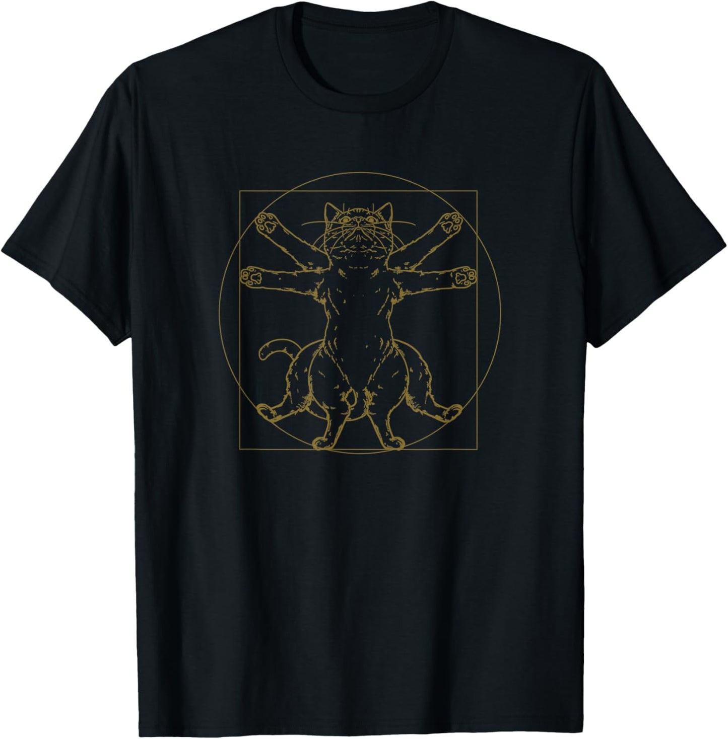 Vitruvian Cat Proportions Kitten Da Vinci cats Paws Kitty T-Shirt