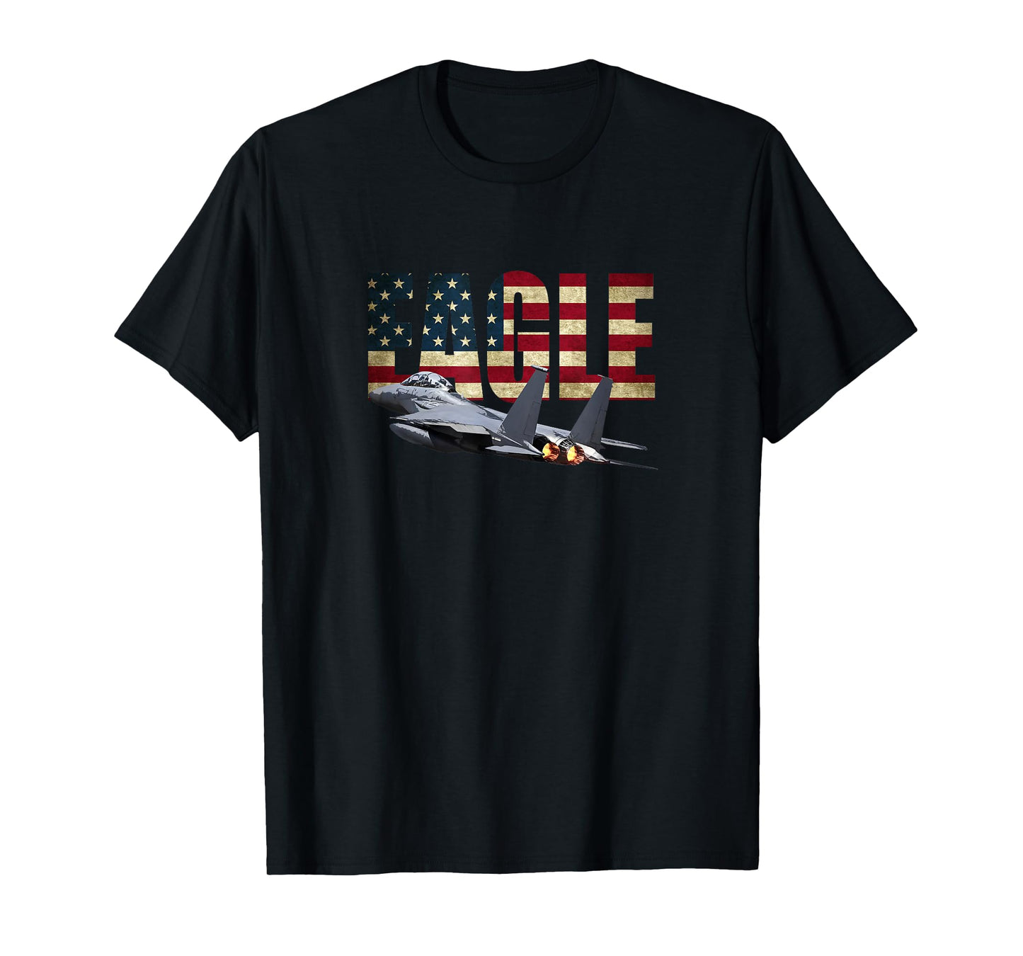 F-15 EAGLE FIGHTER PLANE JET TSHIRT US FLAG T-Shirt