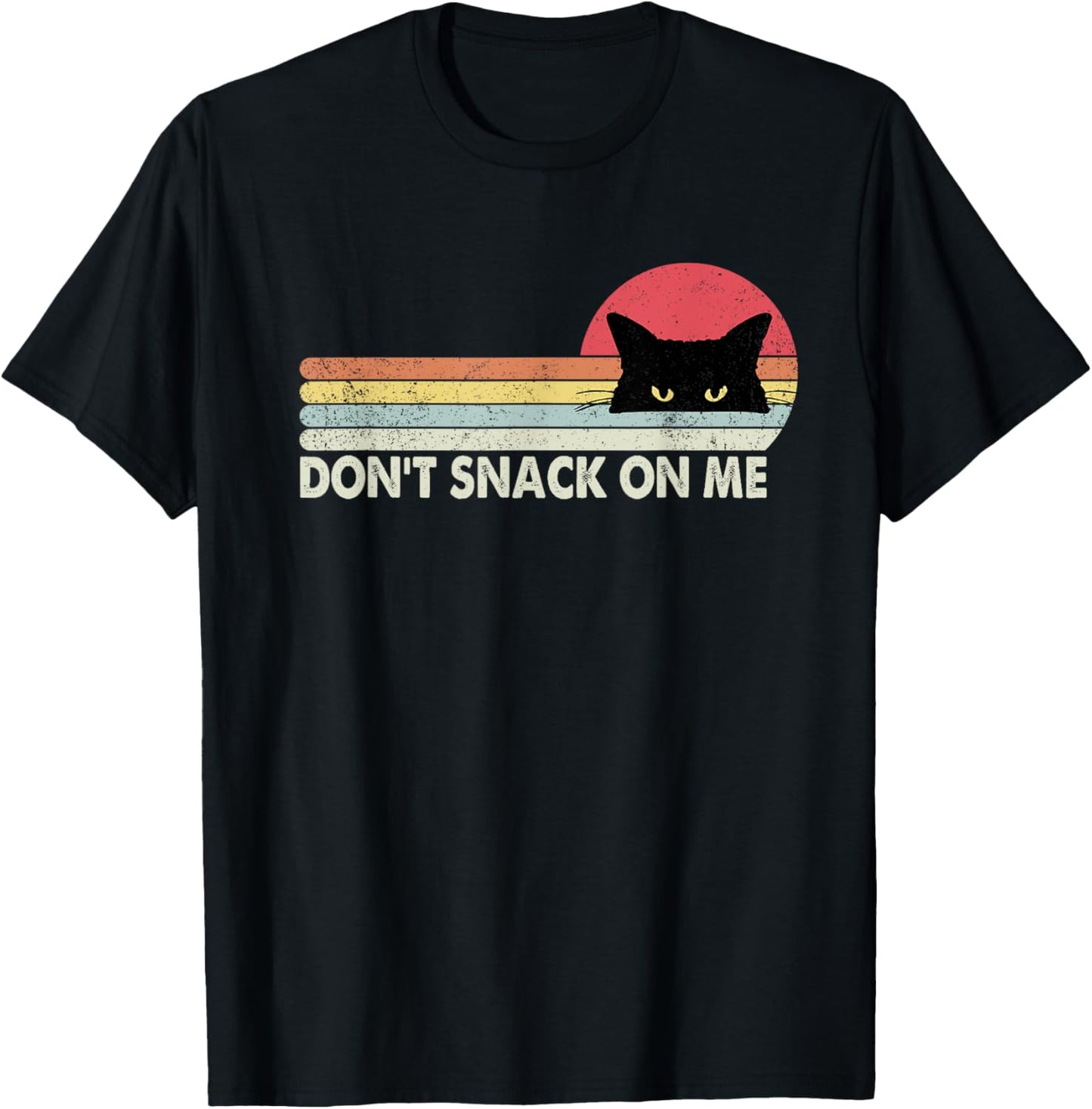 Funny Sarcastic Don't Snack On Me Vintage Black Cat Women T-Shirt