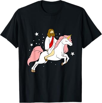Jesus Riding Unicorn T-Shirt