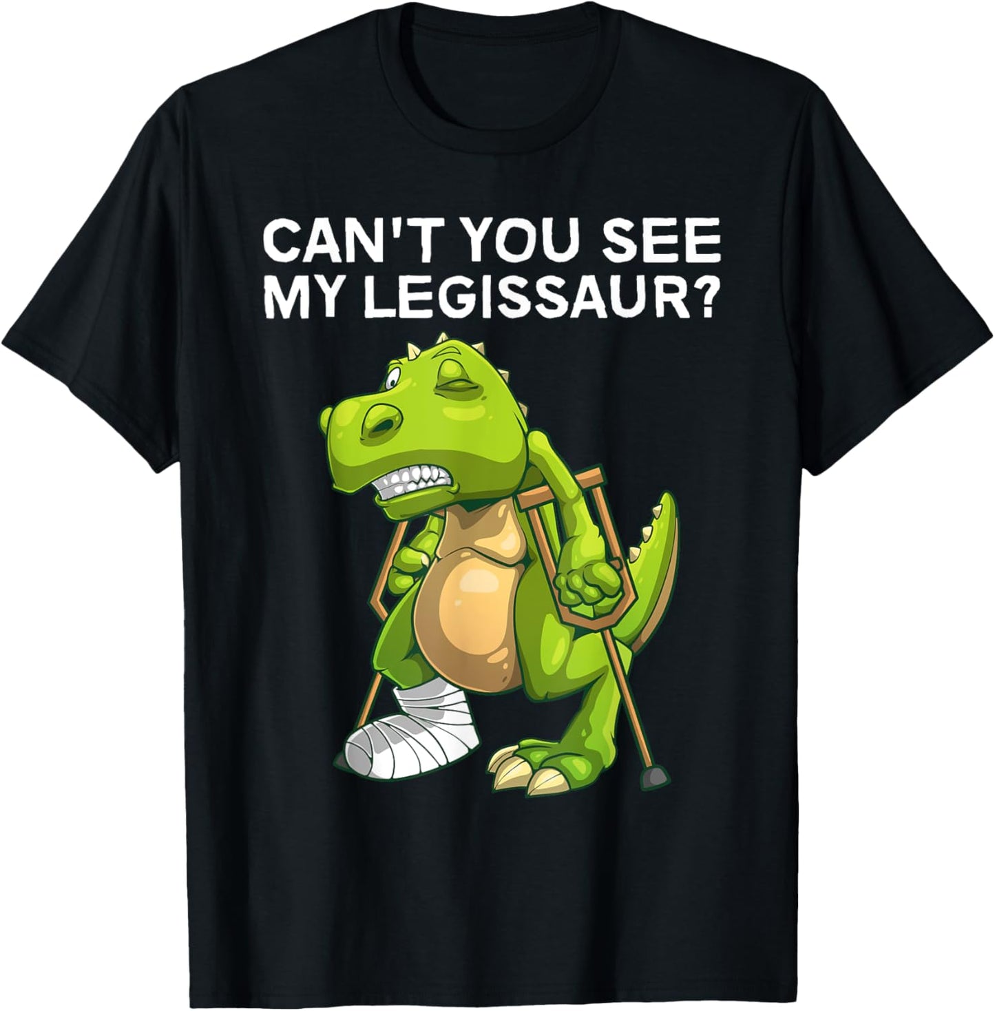 Funny Broken Leg Design For Kids Dino Lover Broke Ankle Foot T-Shirt