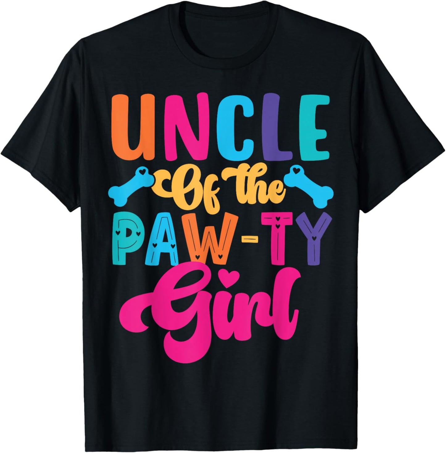 Uncle Of The Birthday Girl Dog Paw Family Matching Party T-Shirt