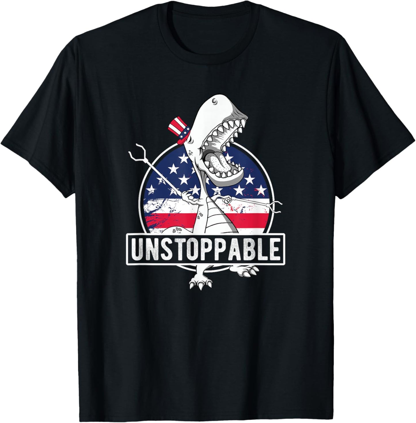 Funny 4th Of July, Unstoppable Funny Dinosaur July 4th T-Shirt