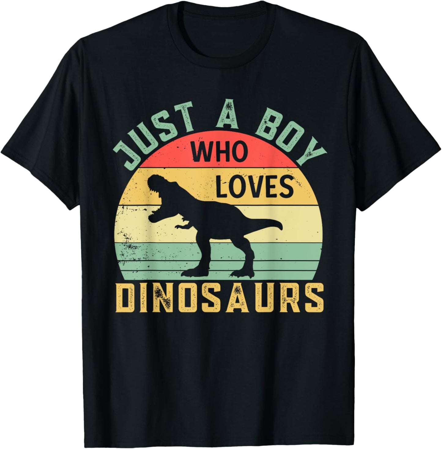 Just A Boy Who Loves Dinosaurs Retro Funny T-Rex Lovers Boys T-Shirt
