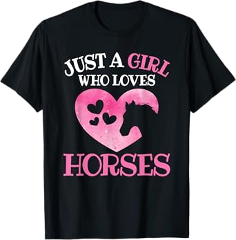 Just A Girl Who Loves Horses Horse Lover Horseback Riding T-Shirt
