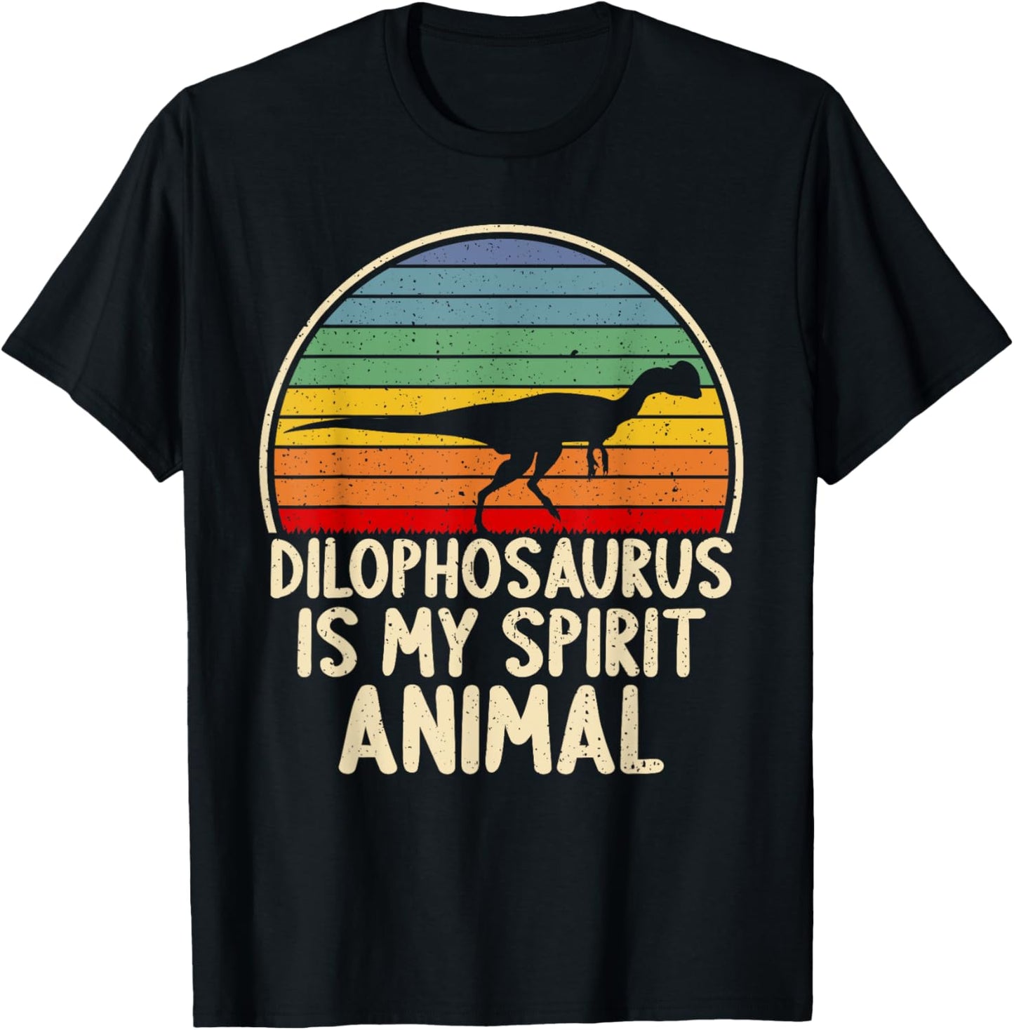 Dilophosaurus My Spirit Animal Dinosaur Lover Vintage Retro T-Shirt