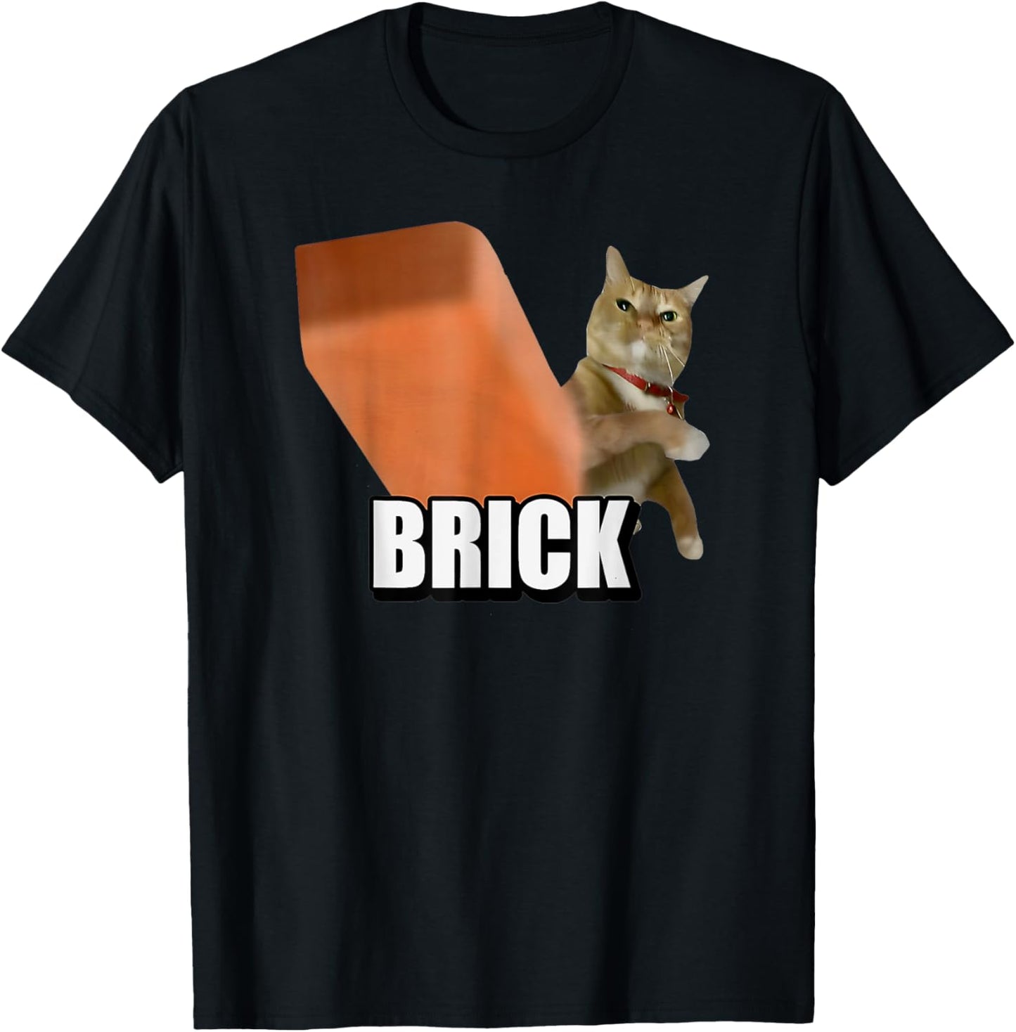 Funny Cat Throwing Brick Funny Weird Cat Meme Men Women Kids T-Shirt