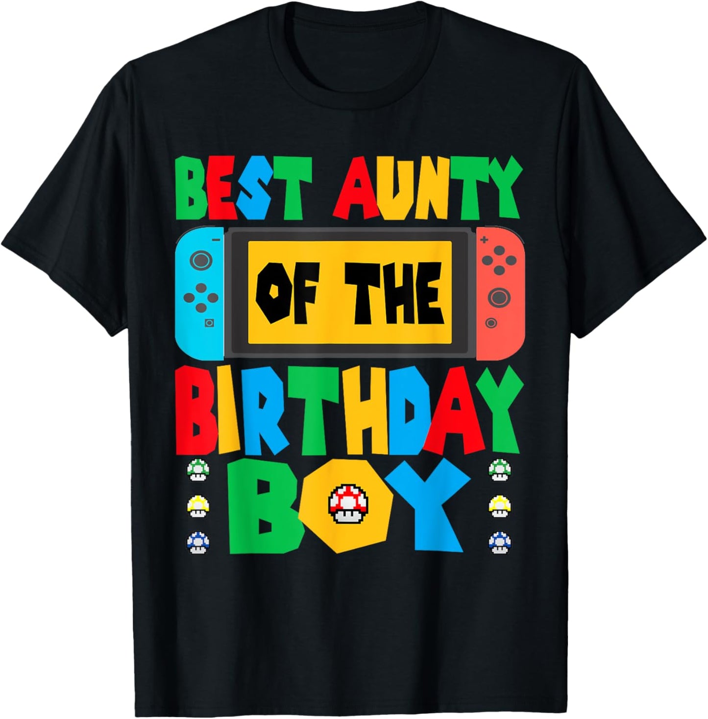 Best Aunty Of The Birthday Boy Game Gaming Dad And Mom Youth T-Shirt