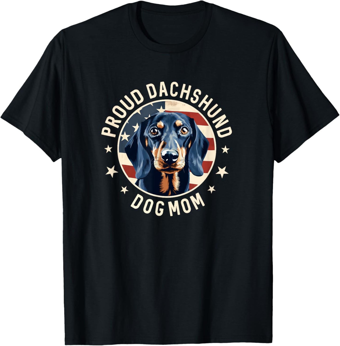 Proud Dachshund Mom American Flag, Dachshund Dog Mom T-Shirt