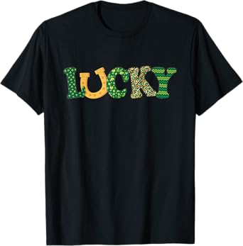 Lucky Horseshoe Women Kids Girls Cute St. Patrick's Day T-Shirt