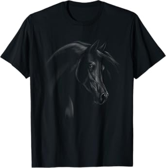 Hand Drawn Cute Arabian Horse Sketch Majestic Horse Tribute T-Shirt